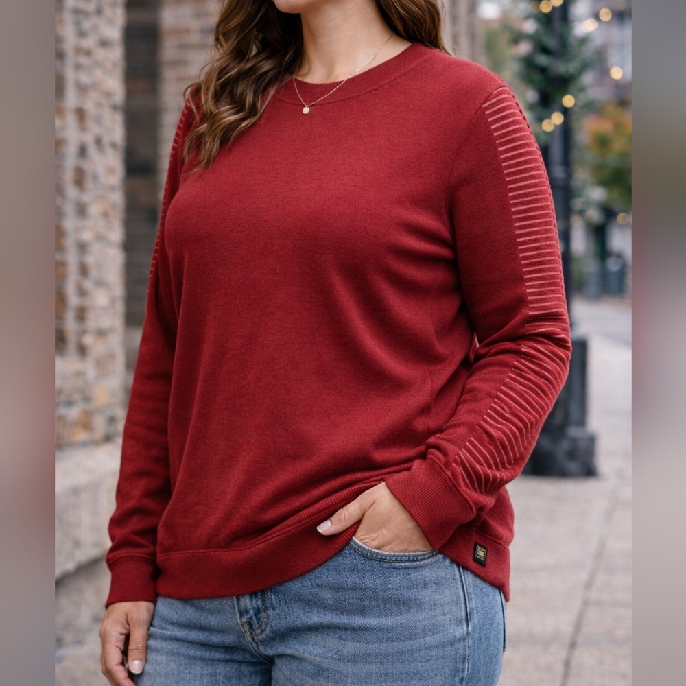 G-Star Raw Red Crewneck Sweater Size XL Women’s Ribbed Sleeve Knit  Streetwear